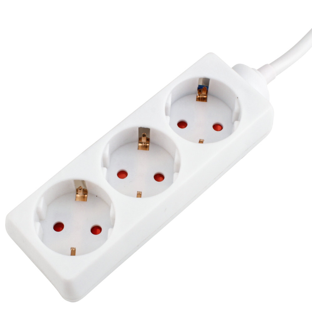 Steckdosenleiste 3-fach weiß, mit Kindersicherung