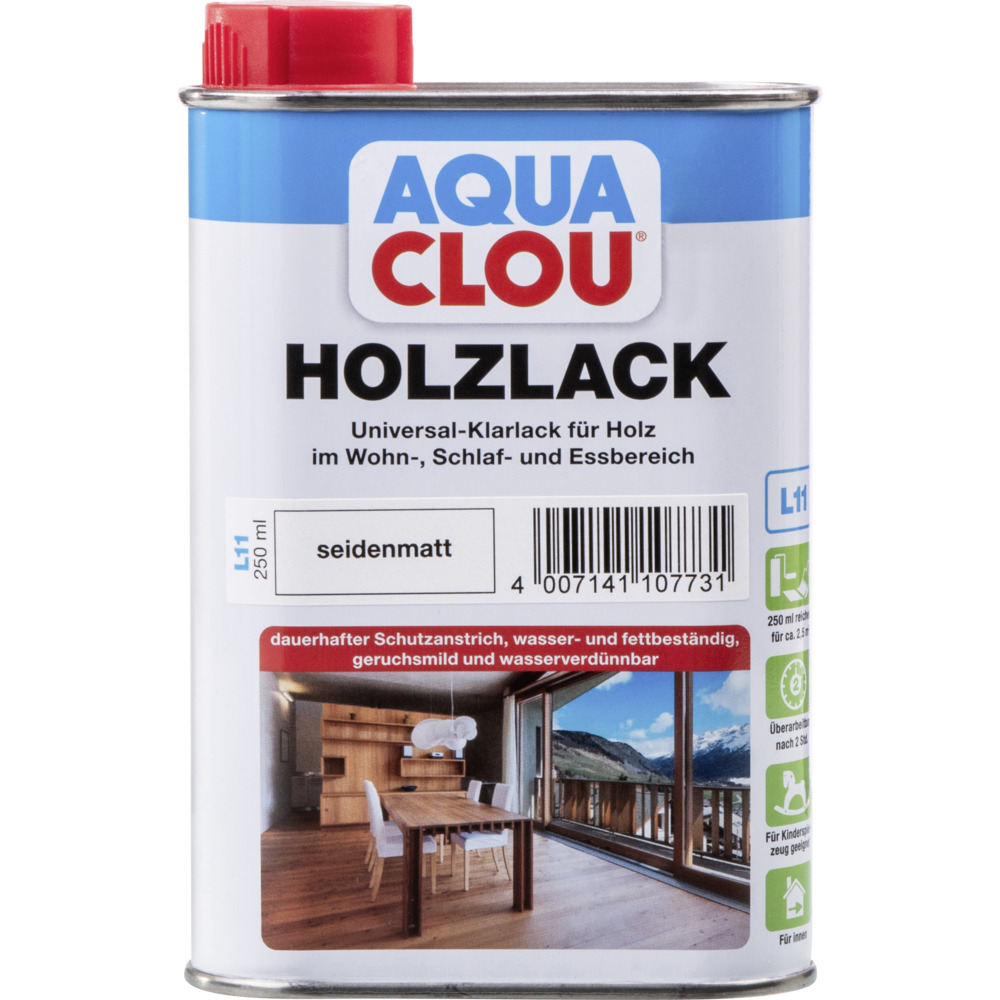 Clou L11 AQUA-Holzlack 250 ml seidenmatt image number 2