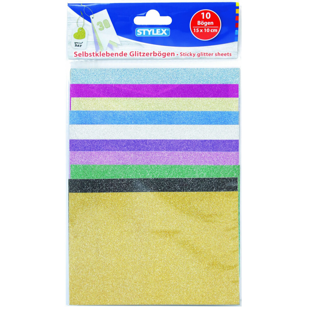 Glitzerpapier 10 Bögen selbstklebend