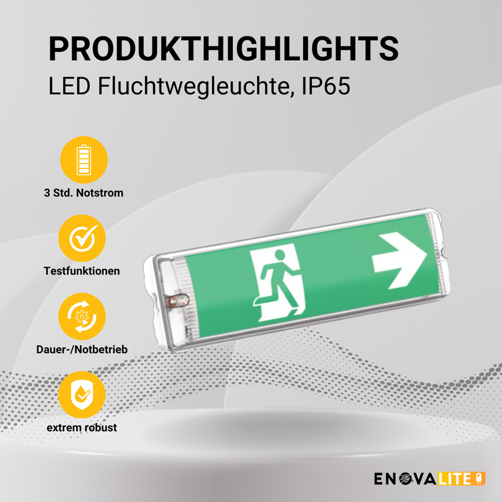 LED-Fluchtwegleuchte für die Wandmontage image number 7
