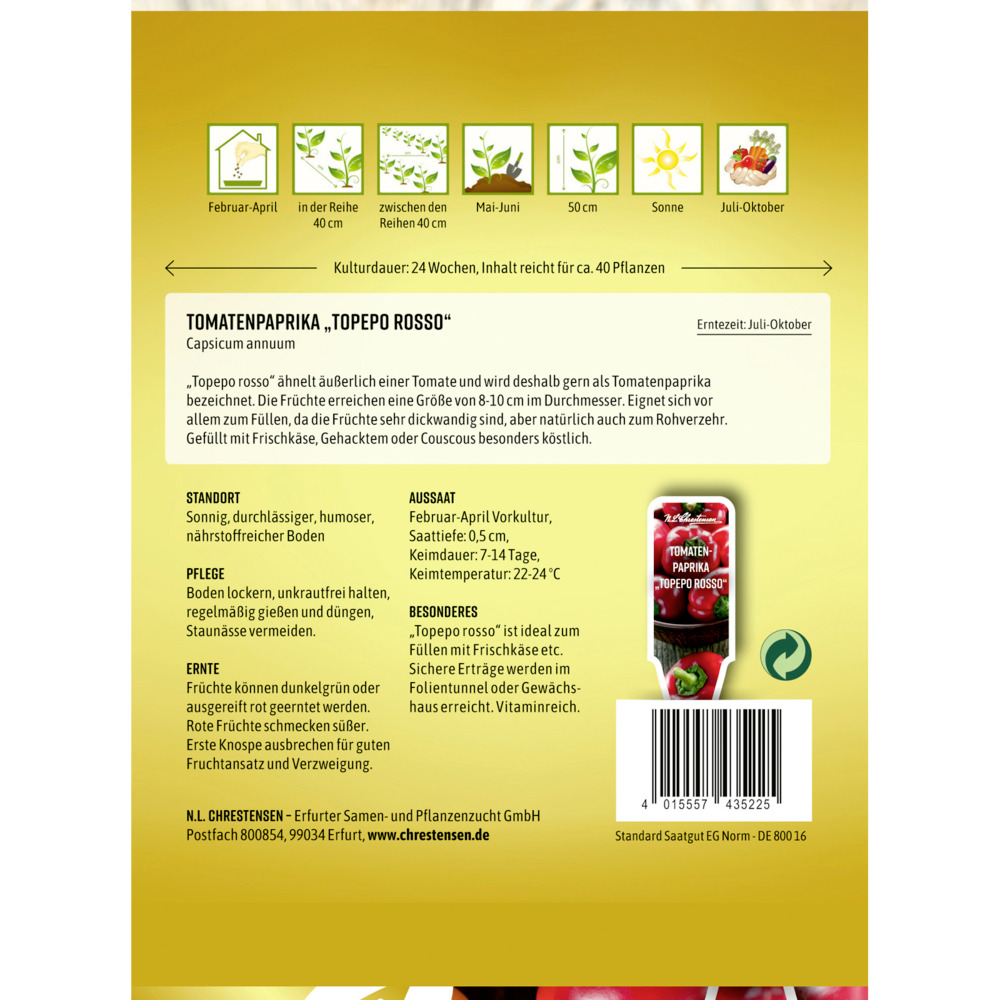 Saatgut Tomatenpaprika Topepo rosso image number 1