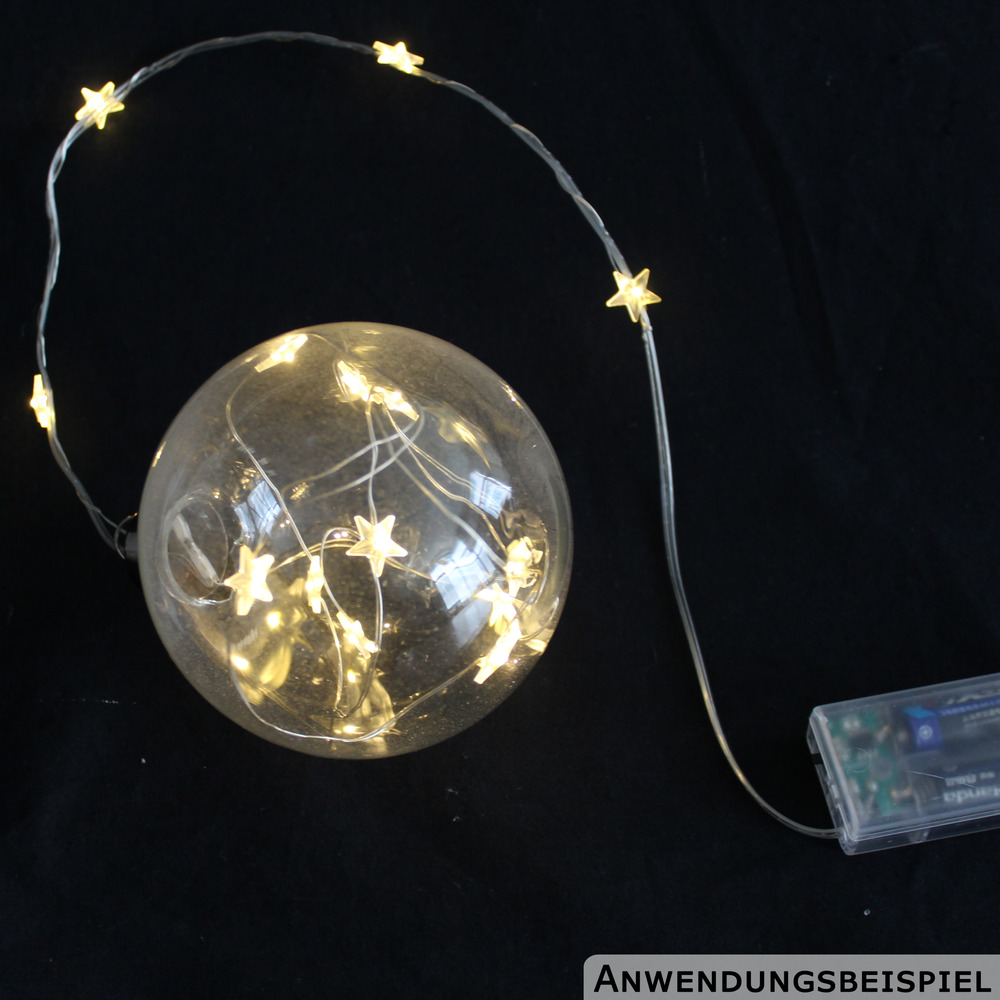 LED-Deko-Glaskugel batteriebetrieben mit 10 Sternen-LEDs Ø ca. 10 cm image number 2