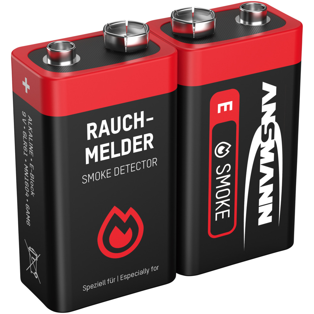 ANSMANN Alkaline 9V E-Block Batterie, 2er-Set