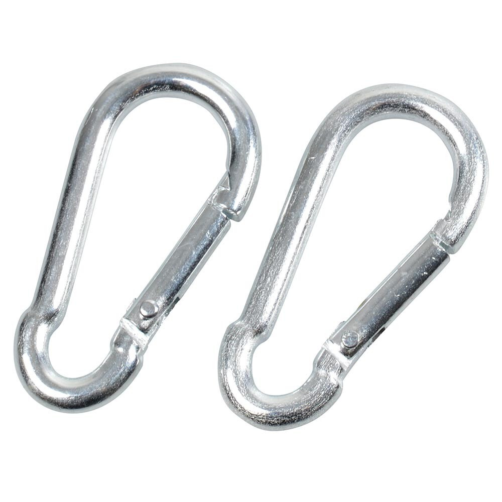 Feuerwehr-Karabiner 5 x 50 mm verzinkt 2 Stück Belastbarkeit 120 kg