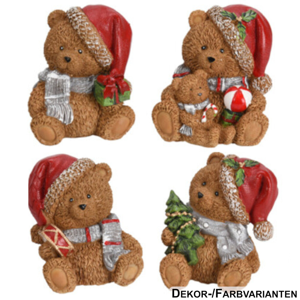 Dekofigur Weihnachtsbär 7 cm - Designauswahl