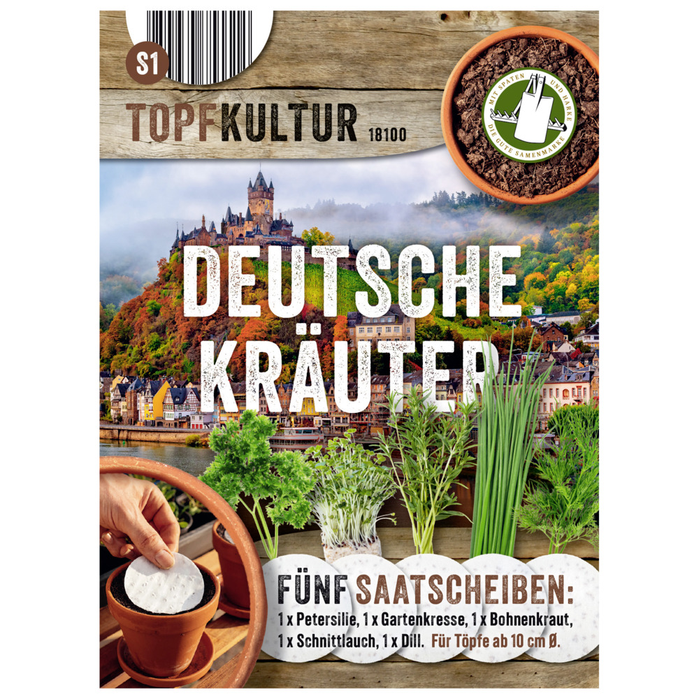 Saatscheiben Deutsche-Kräuter-Mix 5 Scheiben