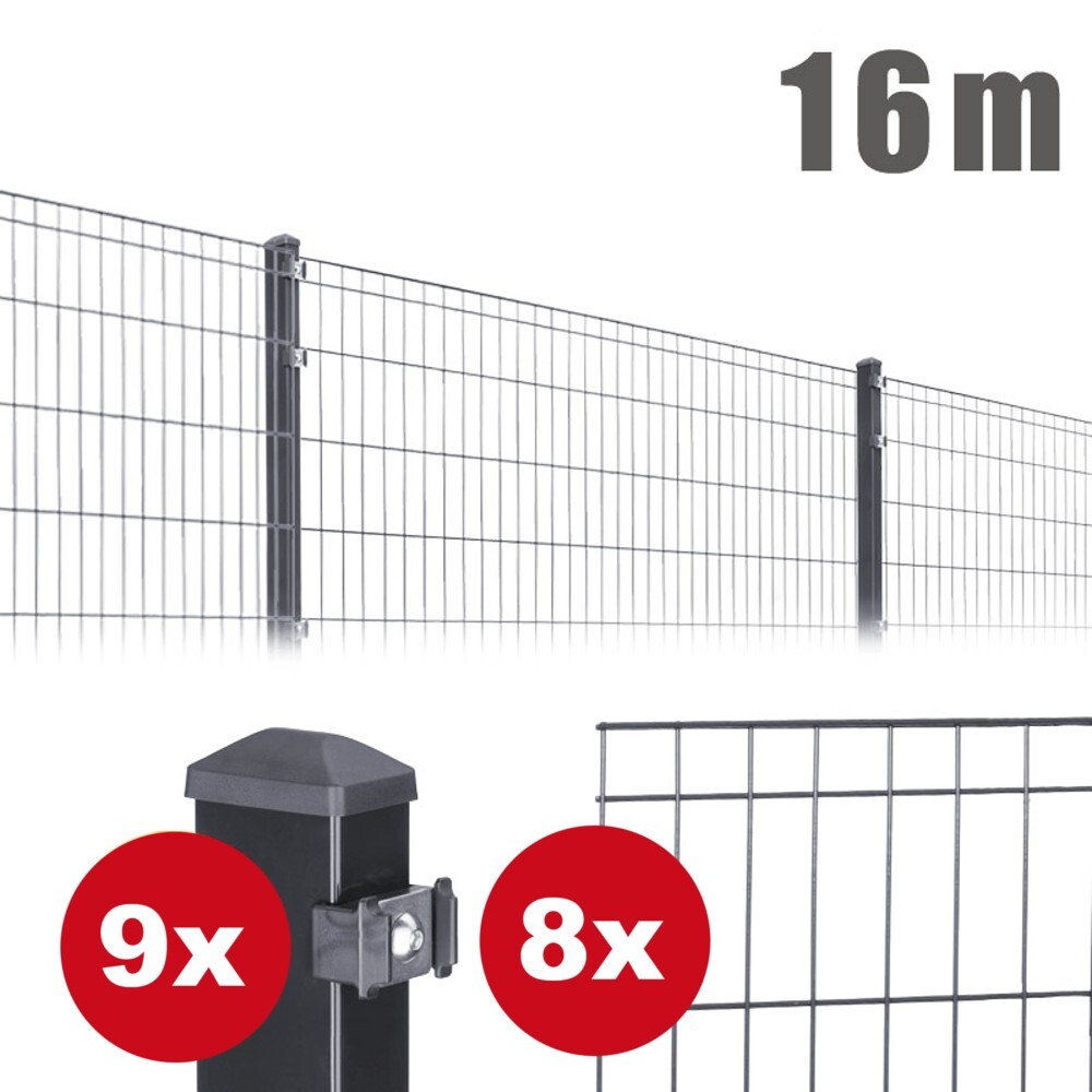 Zaunpaket MICHL ca. 0,8 m x ca. 16 m anthrazit verzinkt pulverbeschichtet image number 0