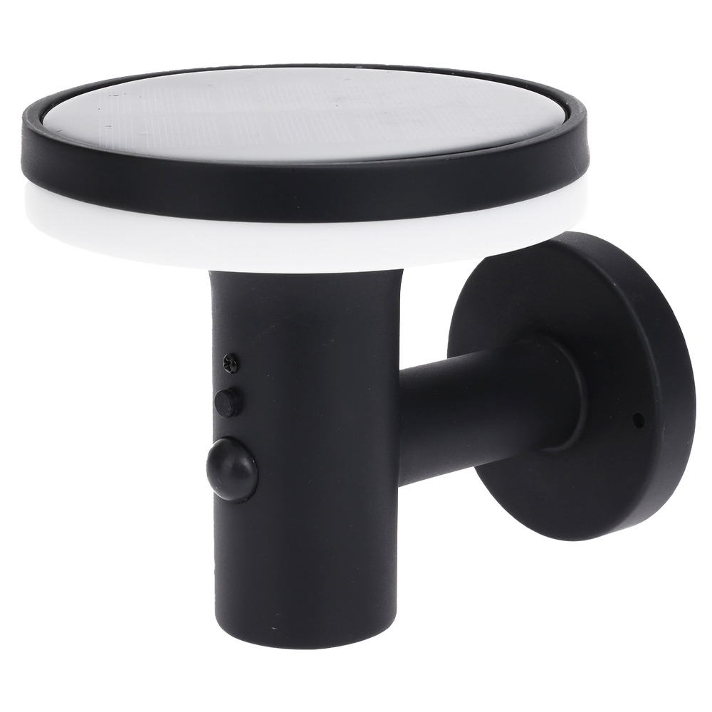 LED Solar Wandleuchte rund mit Bewegungsmelder