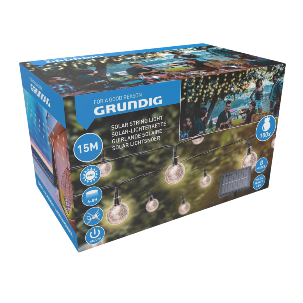 Grundig Solar Lichterkette 15m 100 LEDs warmweiß image number 4