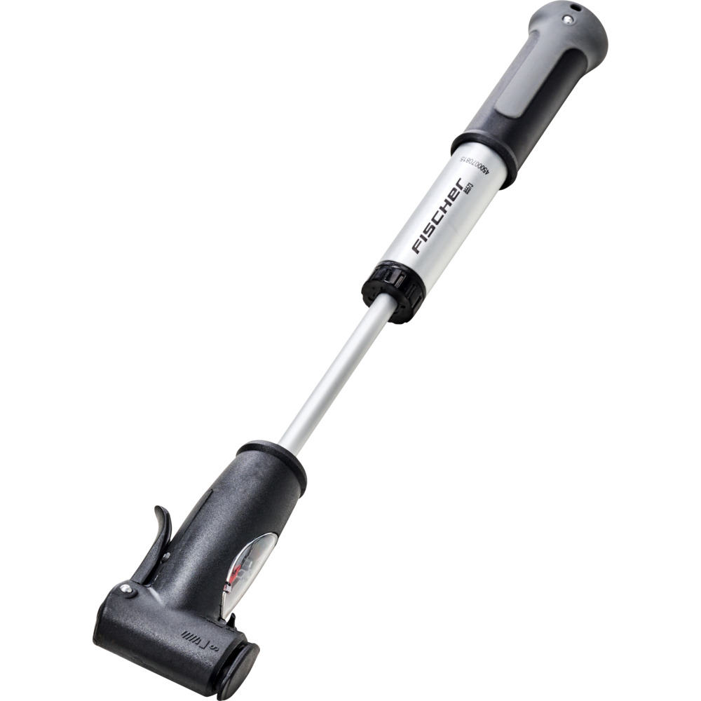 FISCHER Fahrrad Mini Luftpumpe, Doppelhub, Manometer image number 1