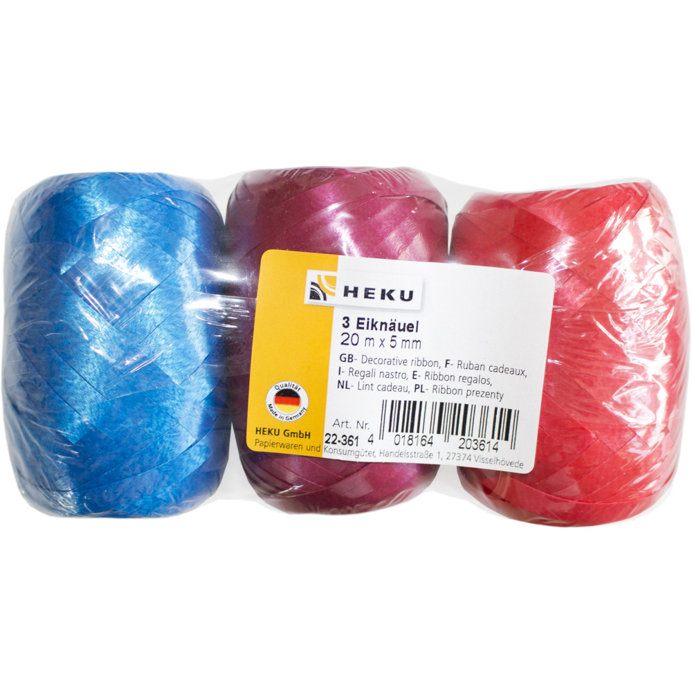 Geschenkband Eiknäuel, 20 m x 5 mm, 3 Stück image number 2