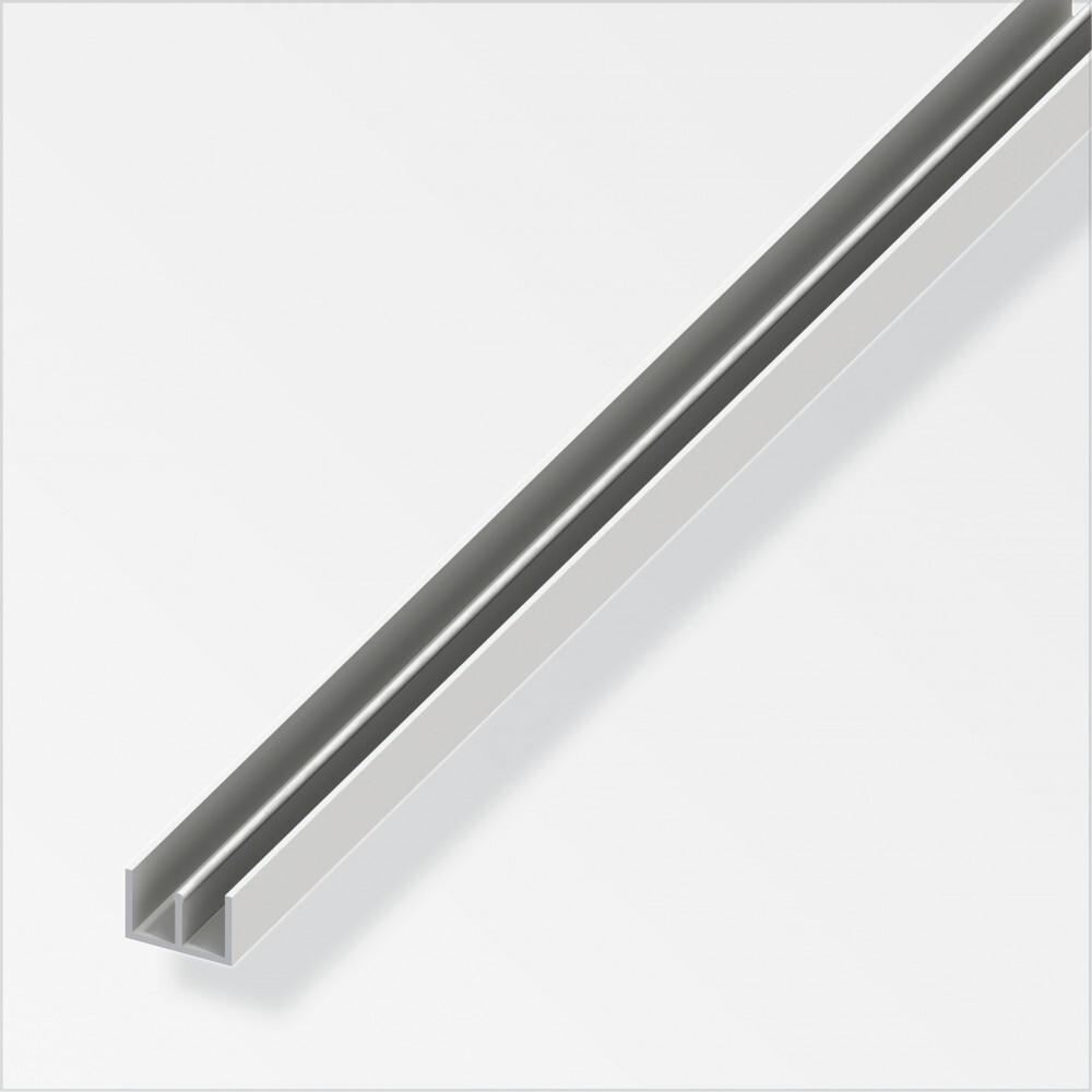 Führungsschienen-Profil oben 10x18x6mm 1m weiß UU-Profil PVC image number 0
