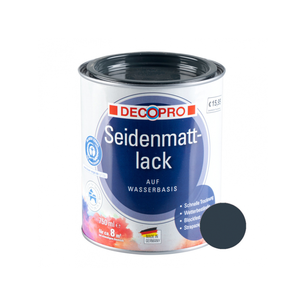 DECOPRO Acryl anthrazit Seidenmattlack 750 ml RAL 7016 image number 0