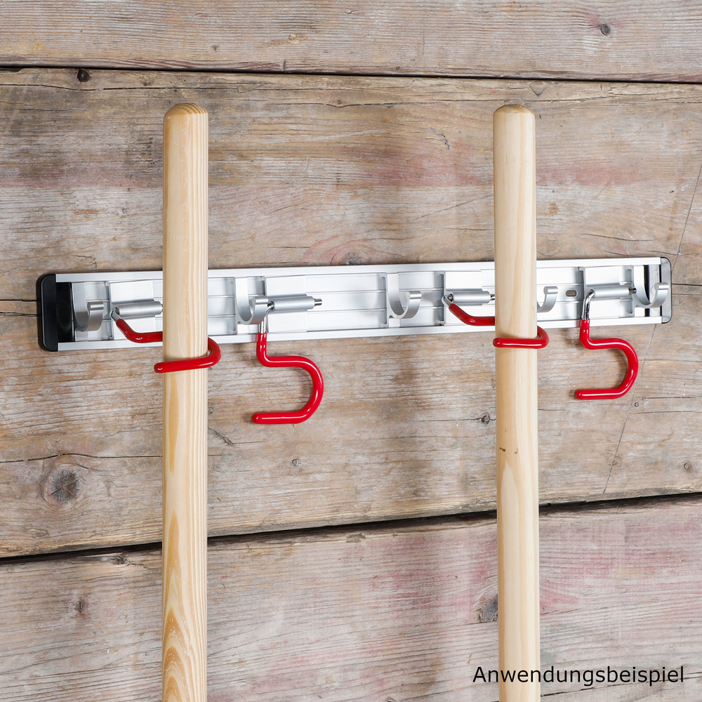 Geräteleiste 50 cm mit 4 Klemm-Haken aus Aluminium image number 1