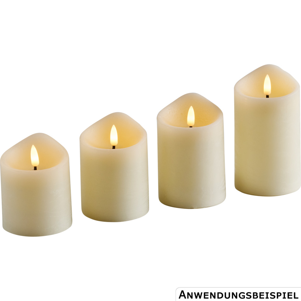 LED-Kerzen-Set 4er Set cremeweiß Flackereffekt image number 3