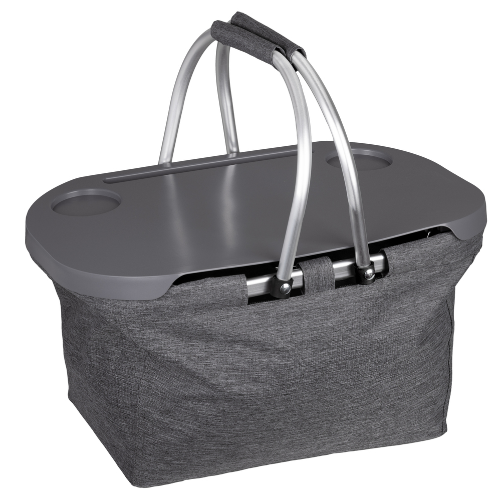 Picknickkorb mit Deckel 2-in-1, grau image number 1
