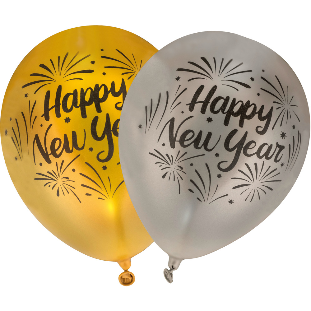 LED-Luftballons "Happy New Year", 4 St&uuml;ck
