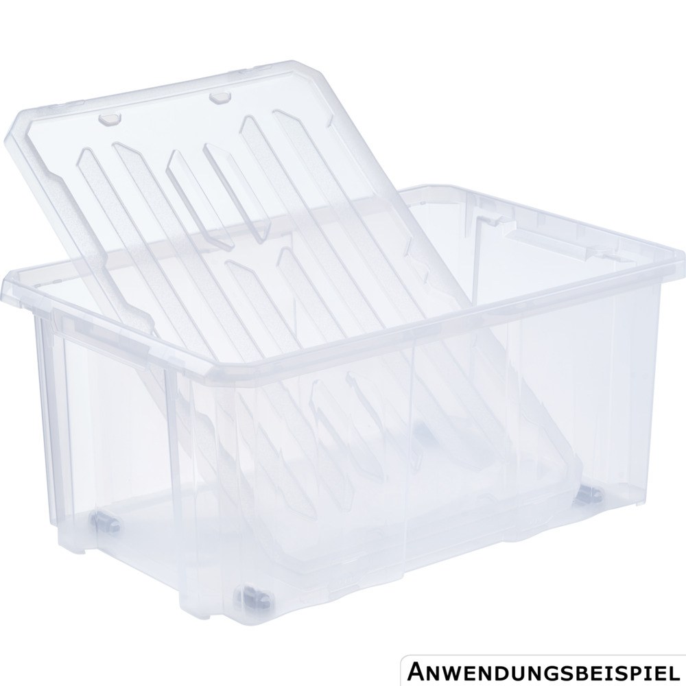Stapelbox mit Rollen, 45 Liter, 60 x 40 x 26,5 cm, transparent image number 7
