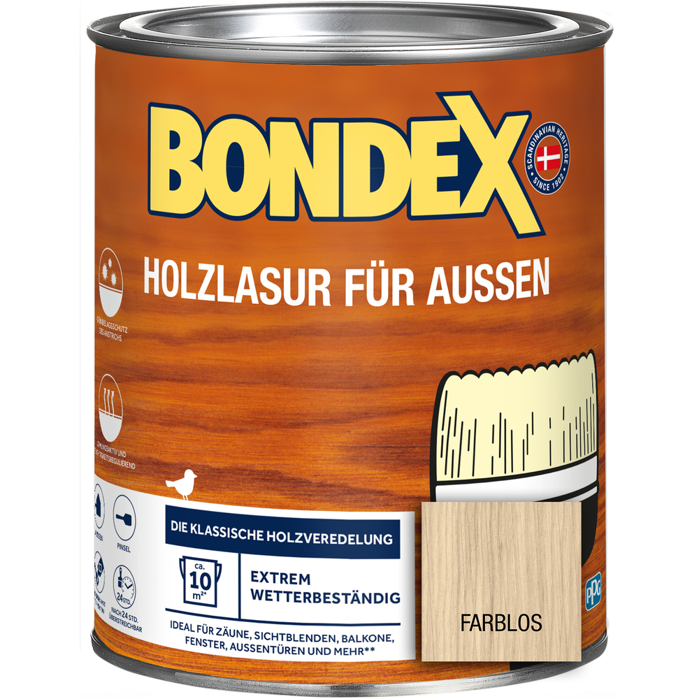 BONDEX Holzlasur für Aussen farblos 750 ml