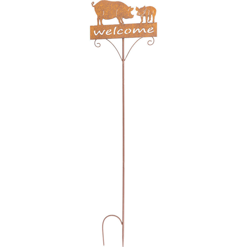 Gartenstecker "Willkommen" ca. 120 cm hoch in Rost-Optik image number 1