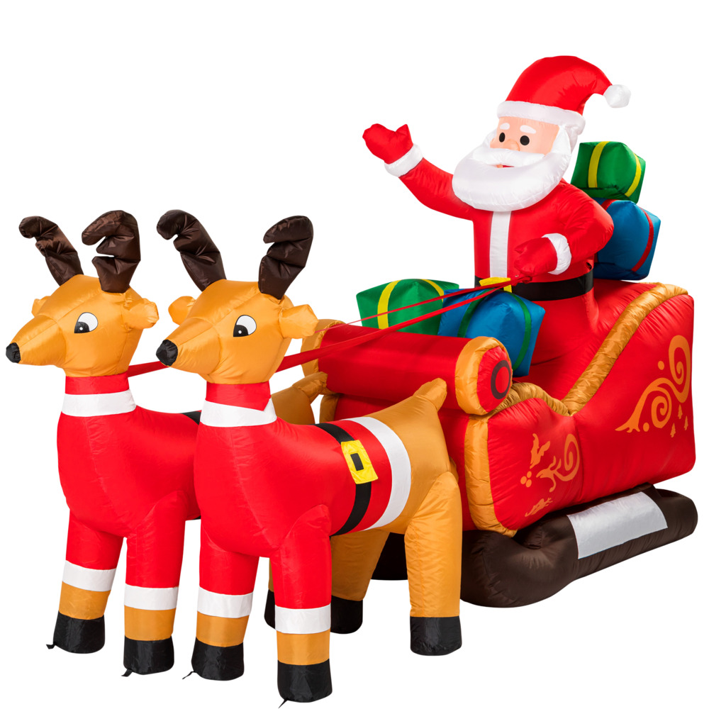 Aufblasbarer LED-Weihnachtsmann mit Schlitten image number 1
