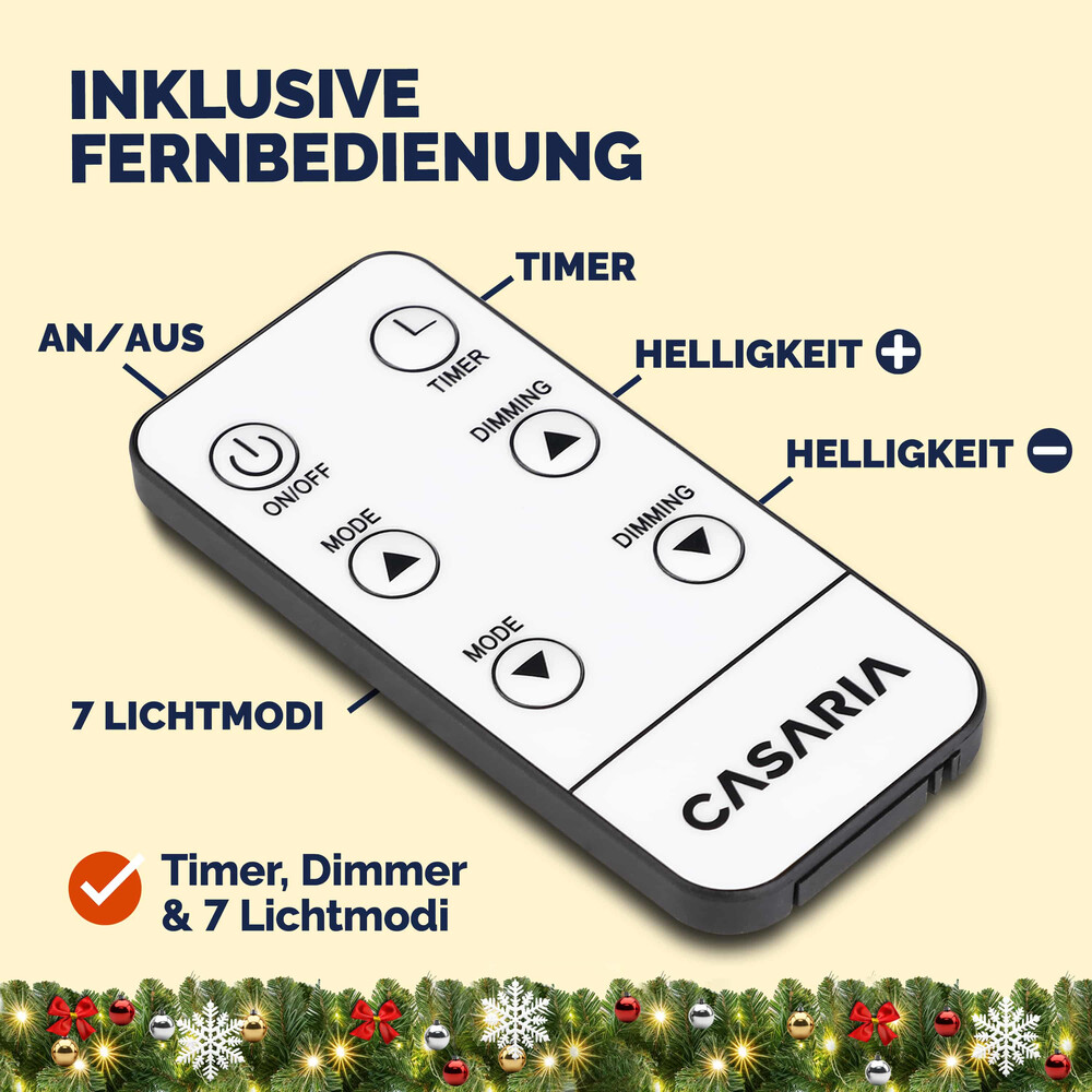 LED-Weihnachtsgirlande 5 m mit Deko und Fernbedienung image number 2
