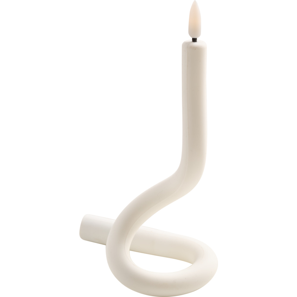 LED-Kerze flexibel 41 cm, Akkubetrieb, USB-aufladbar, wei&szlig;