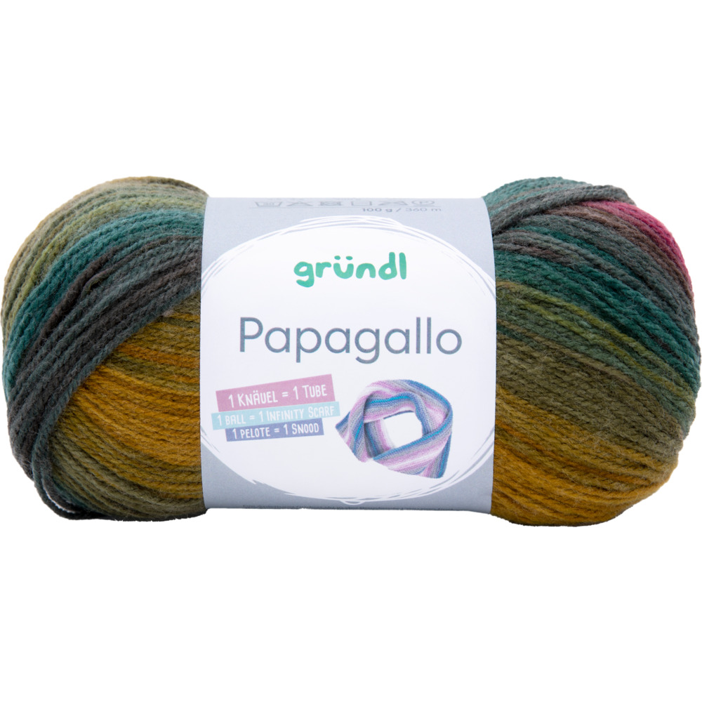 Papagallo Garn 100 g kupfer-rot-grün