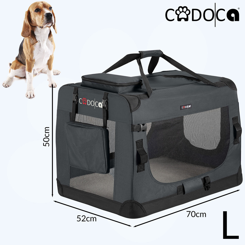 Tiertransportbox L 70 x 52 x 50 cm Grau image number 4