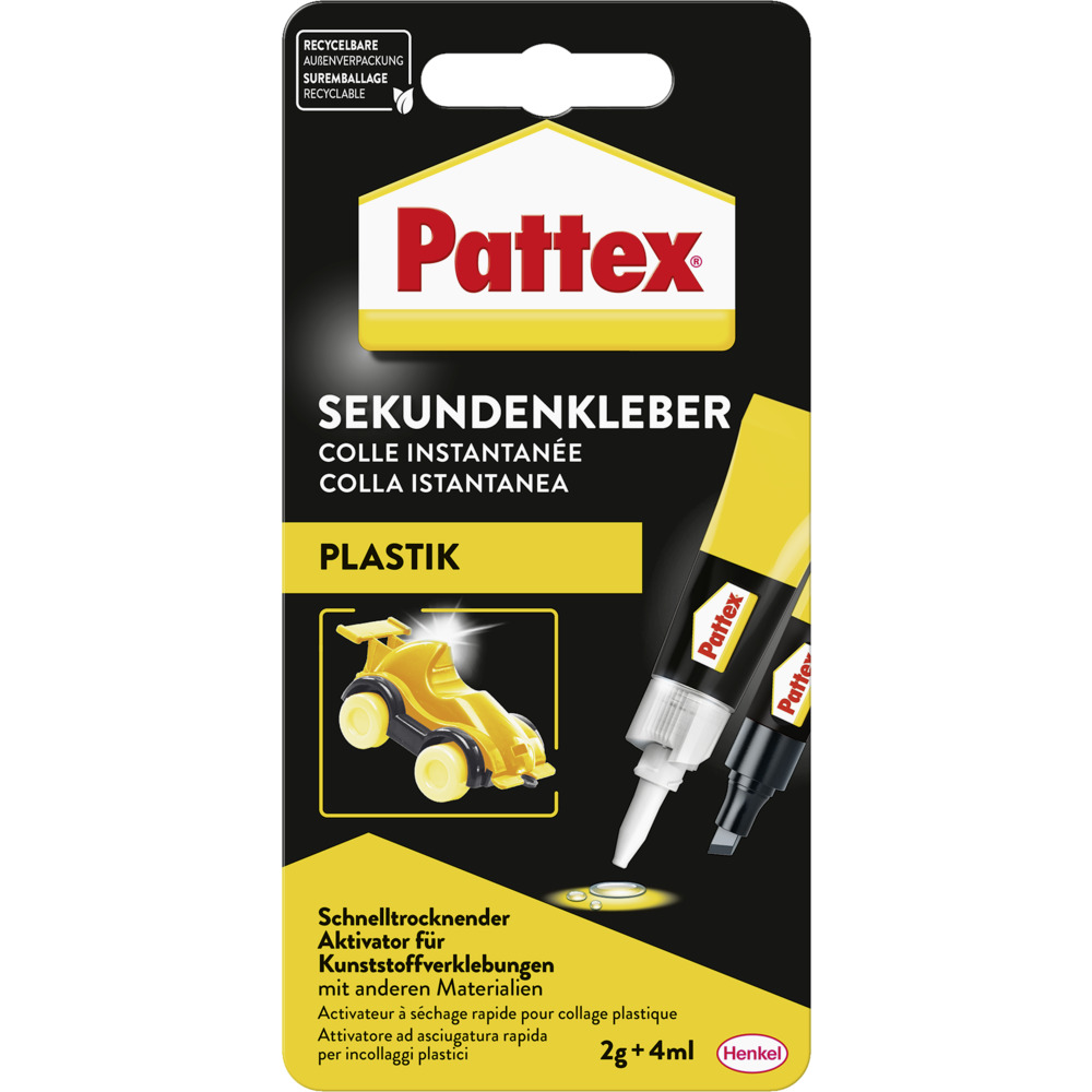 Pattex&reg; Sekundenkleber "Plastik" 2 g inklusive 4 ml Aktivator image number 0