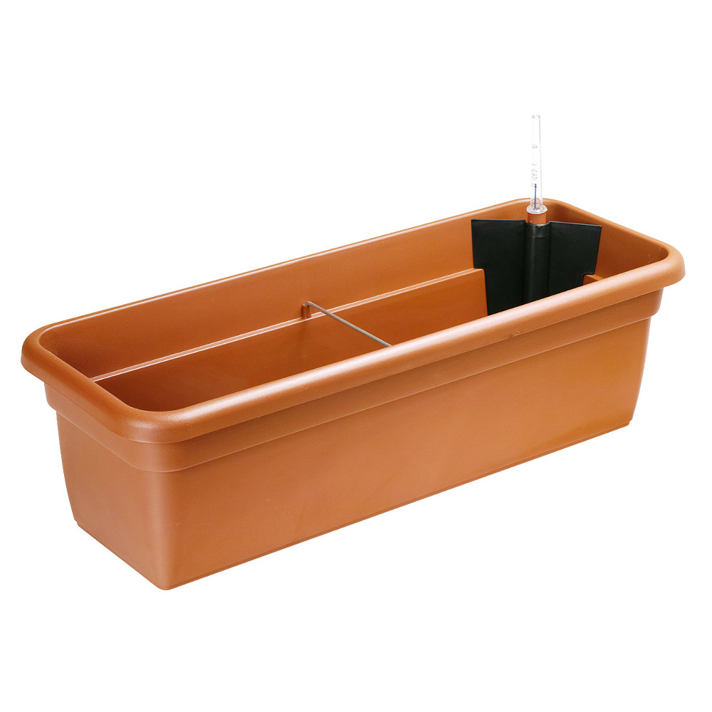 Bewässerungskasten 60 cm in Terracotta mit Anzeige image number 0