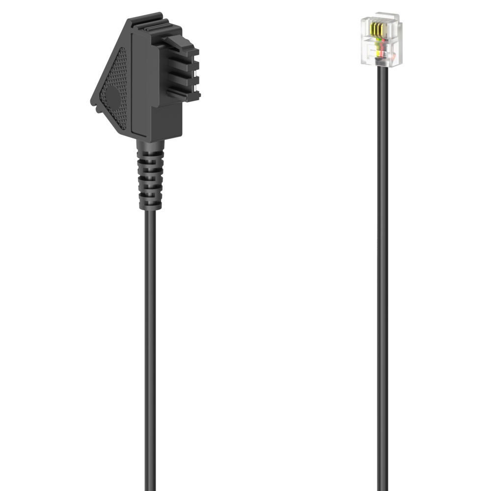 Telefonkabel TAE-F-Stecker 3 m Modular-Stecker 6p4c in Schwarz image number 2