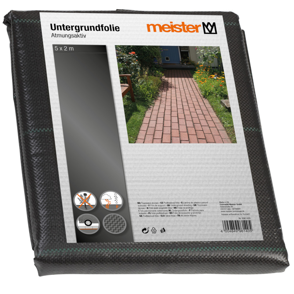 Untergrundfolie 5 x 2 m, 120 g/m², schwarz