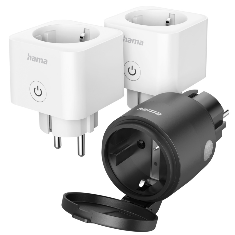 hama® Smarte WLAN-Steckdosen Set, 2x innen und 1x außen
