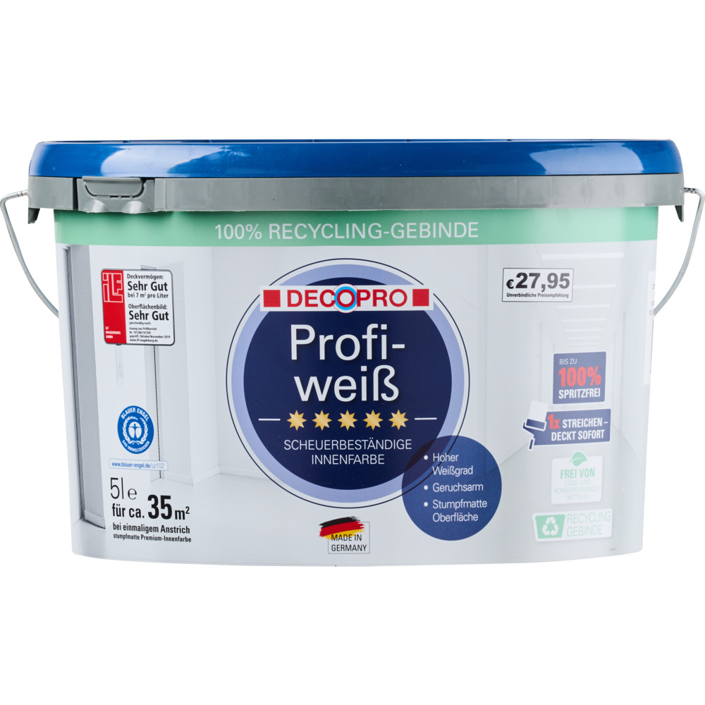 DECOPRO Profiweiß 5 Liter matt hochdeckend image number 1