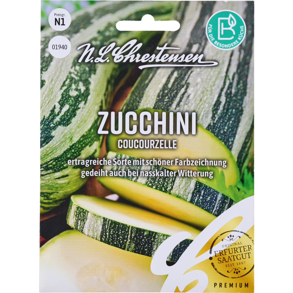 Saatgut Zucchini Coucourzelle ca. 8 Pflanzen image number 0