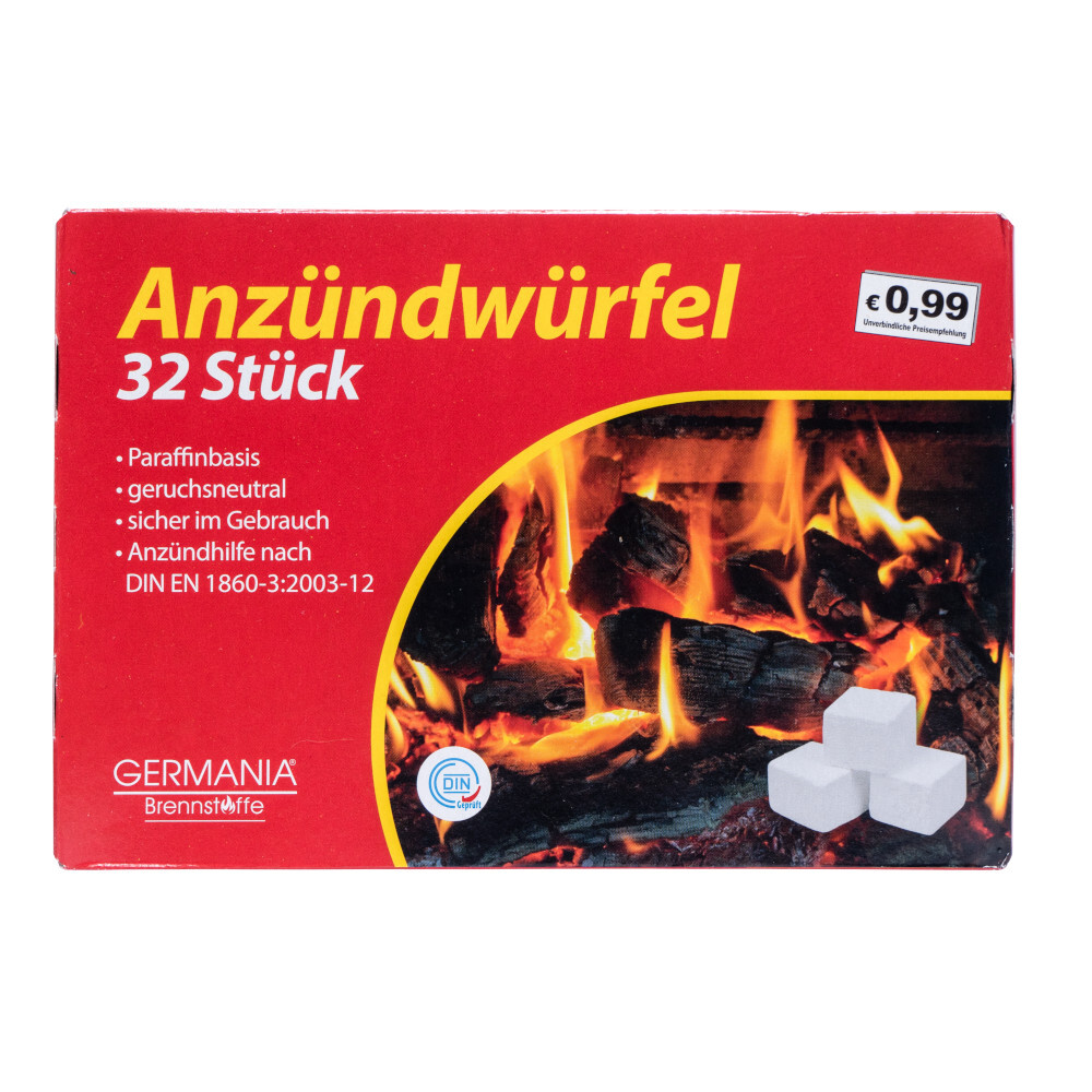 GERMANIA® Grillanzünder 32 Stück in Würfelform