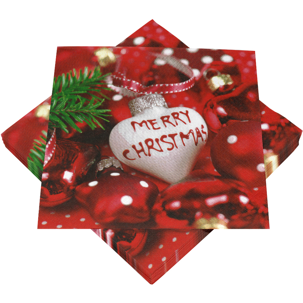 Servietten mit Motiv Weihnachtsherz, 20 Stück