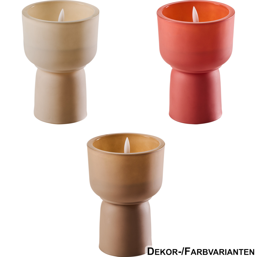 LED-Kerze gro&szlig; aus Glas &Oslash; 10cm, sortiert image number 0