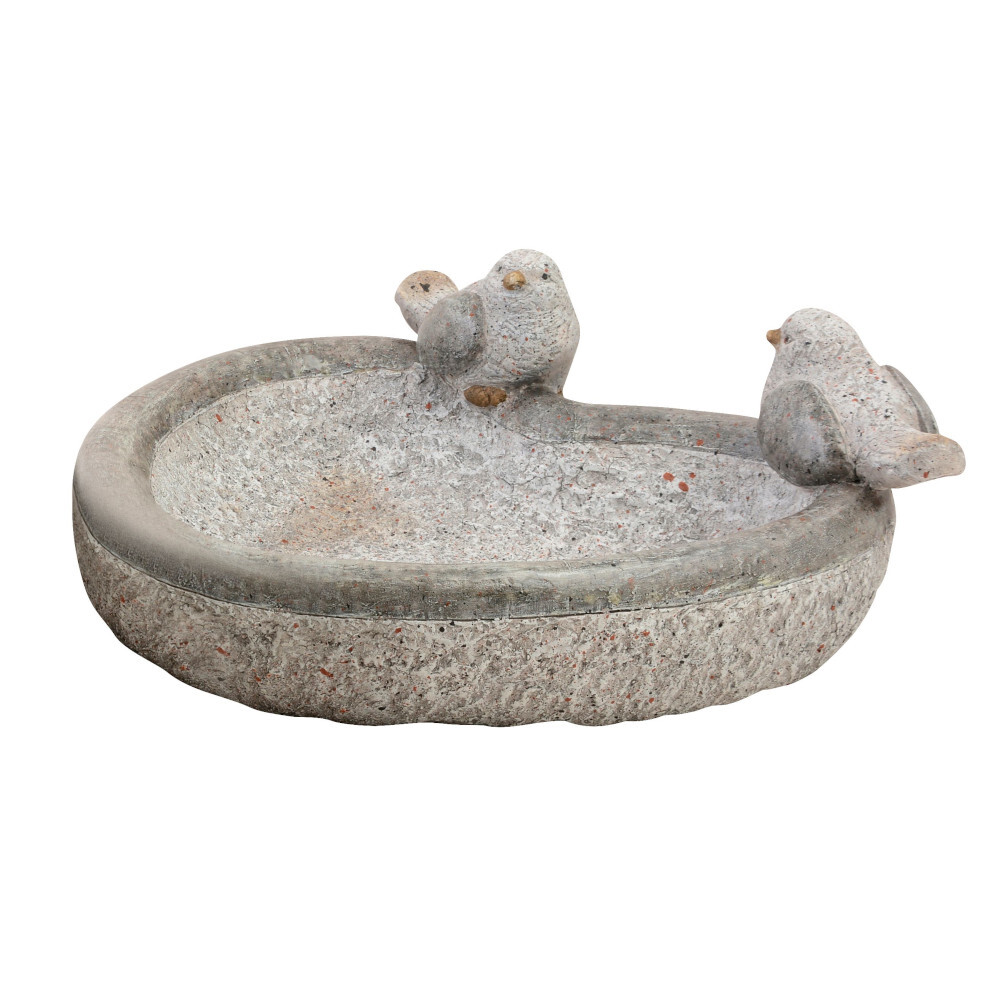 Deko-Vogeltränke groß glasiert 36,5x38x15 cm