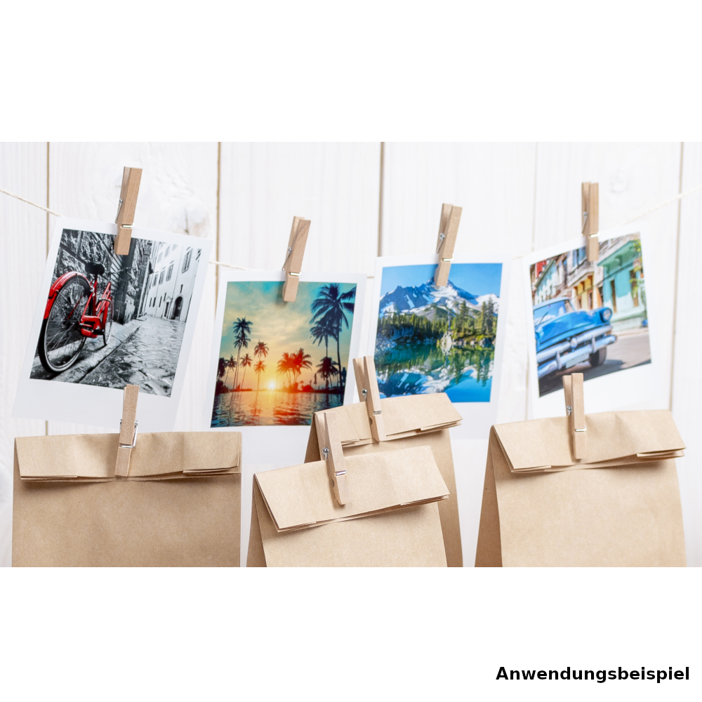 Mini-Geschenkklammern, 24 St&uuml;ck, 4,8 cm, natur image number 1