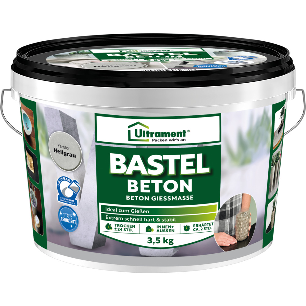 Bastelbeton hellgrau 3,5 kg pulverförmig im Eimer image number 0