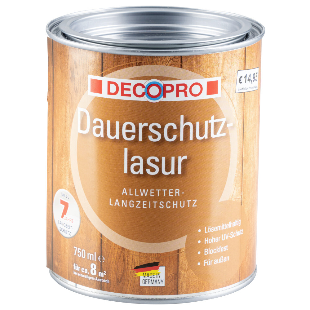 DECOPRO Dauerschutzlasur seidenglänzend in teak für außen image number 0