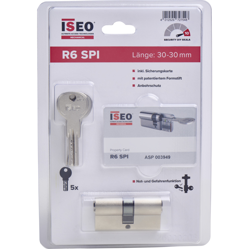 ISEO&reg; Schlie&szlig;zylinder R6 SPI 30/30 VS image number 1