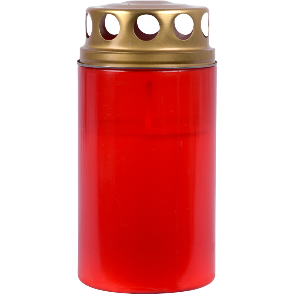 Tagebrenner Grabkerze Nr.3 mit Deckel rot image number 0