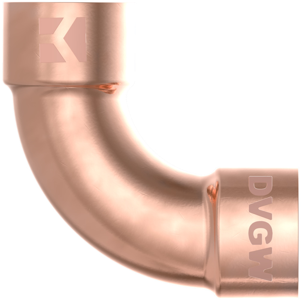 10 x Doppel-Bogenmuffe 90° Kupfer-Lötfitting 15 mm - Vorratspack image number 1
