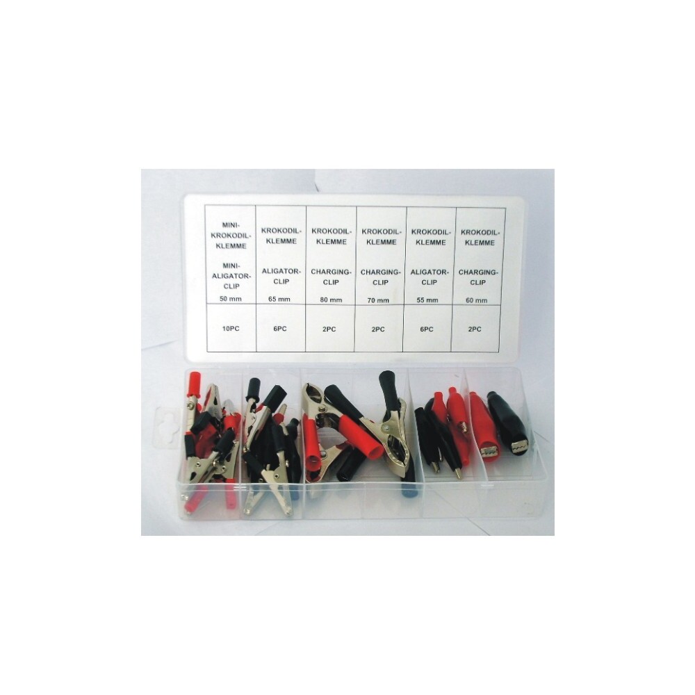 Krokodilklemmen-Sortiment 28-teilig