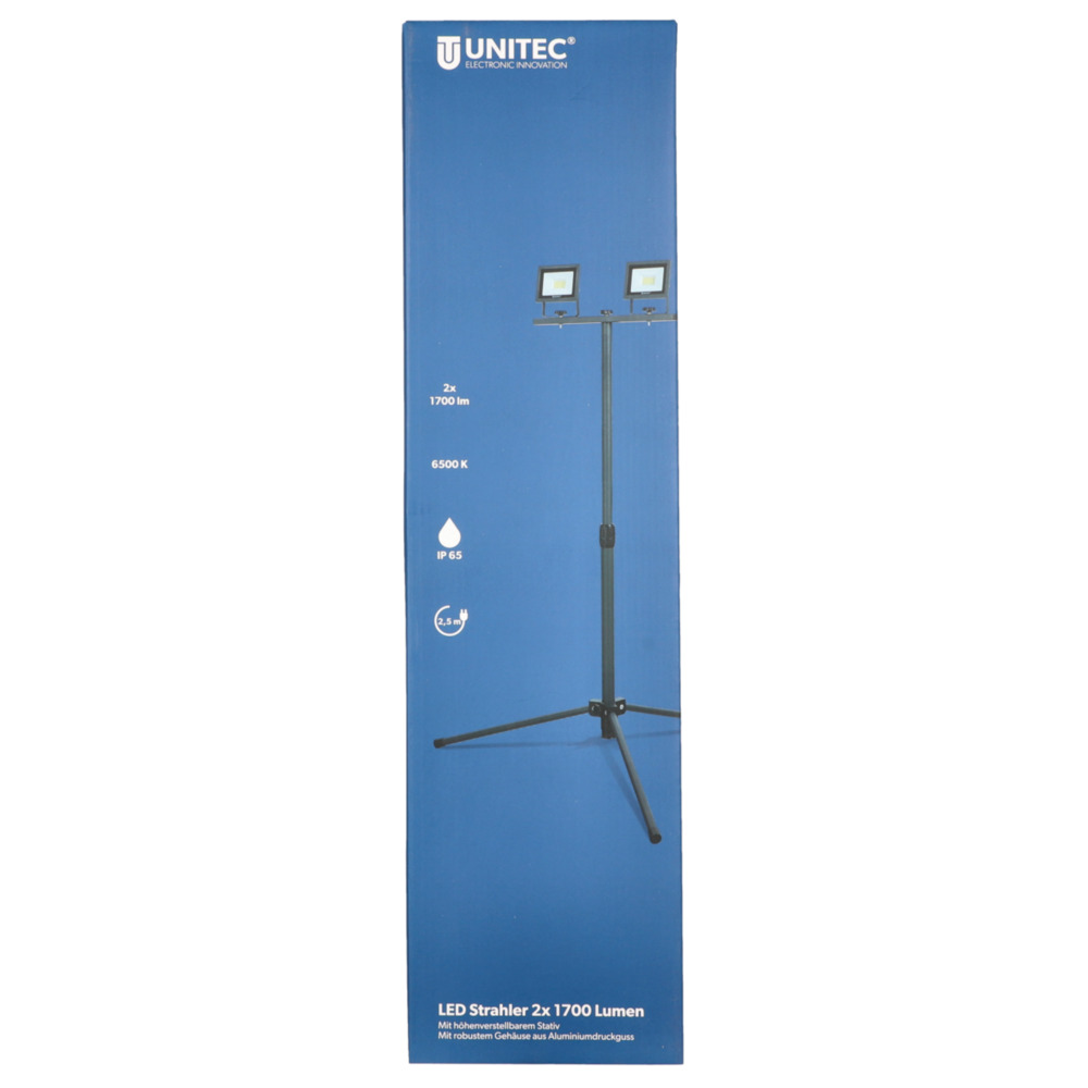UNITEC® LED Strahler Stativ 2x14Watt 2x1700lm  Anthrazit image number 1