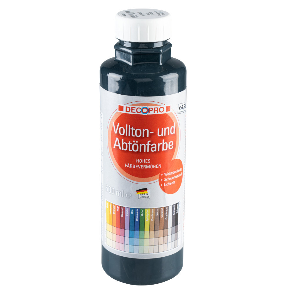DECOPRO Vollton und Abtönfarbe 500 ml anthrazit innen und außen image number 0