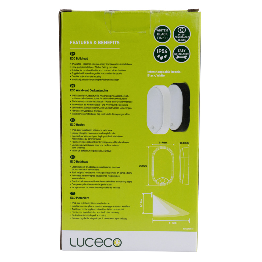 Luceco LED-Außenleuchte oval mit Bewegungsmelder image number 5
